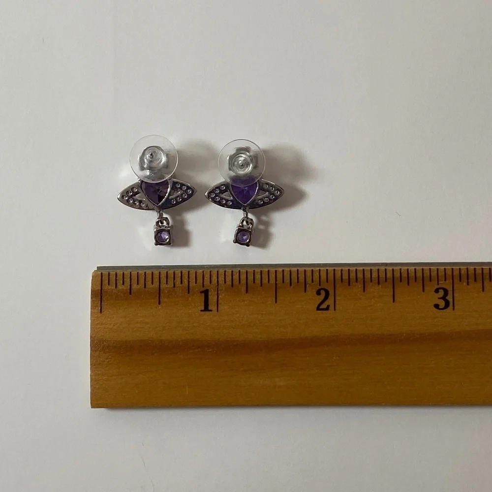 Orb Crystal Heart Earrings